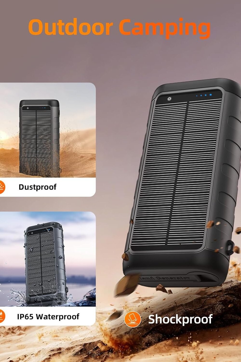 Portable Solar Charger Power Bank With Wireless Output - Image 7
