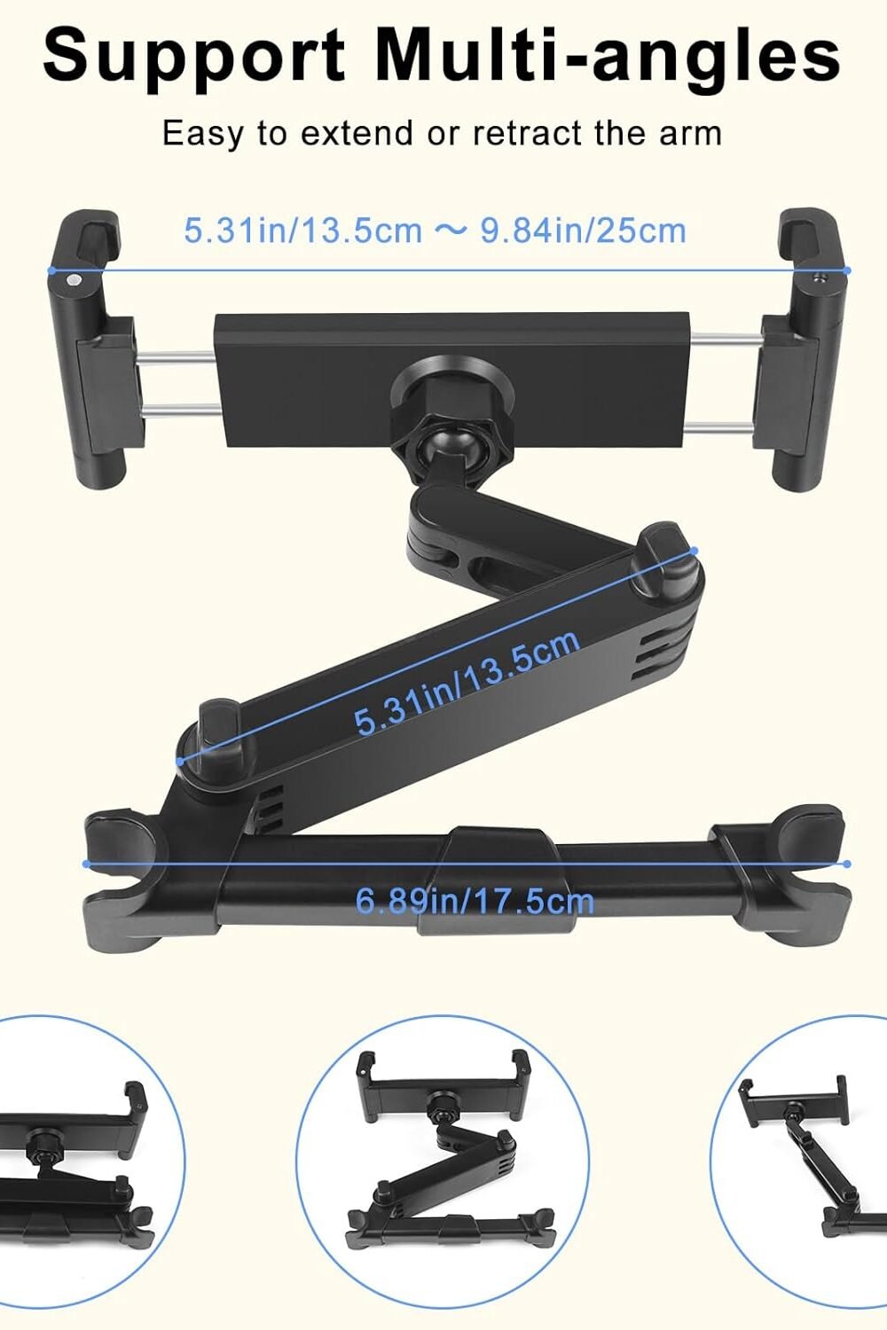 Djustable Car Headrest Tablet Holder Ipad More - Image 4