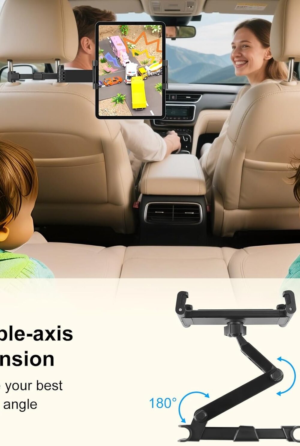 Djustable Car Headrest Tablet Holder Ipad More - Image 5
