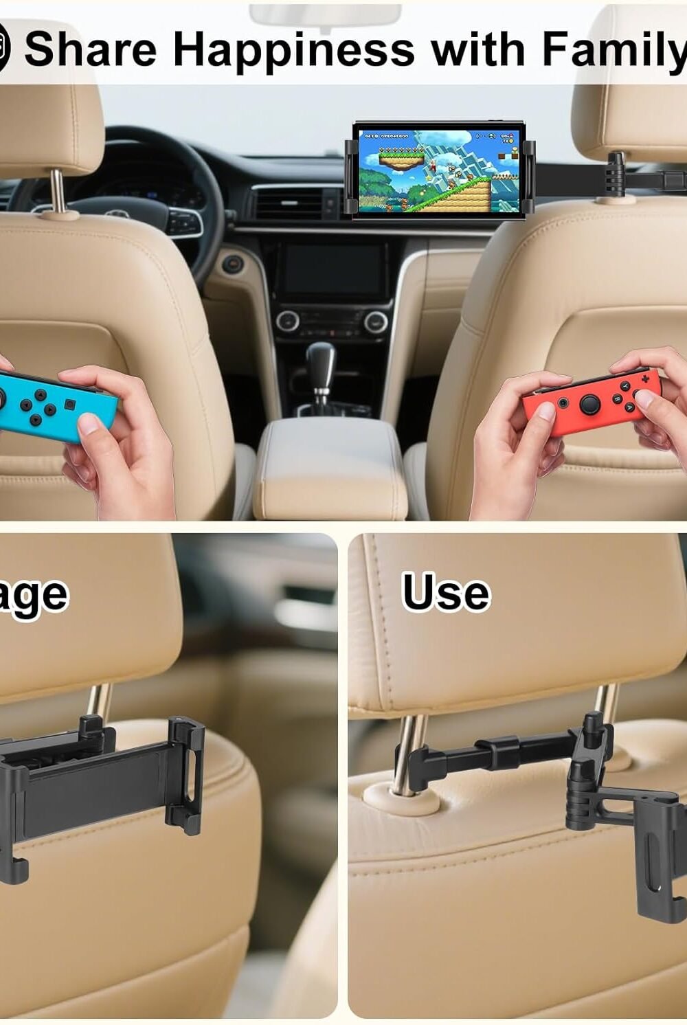 Djustable Car Headrest Tablet Holder Ipad More - Image 6