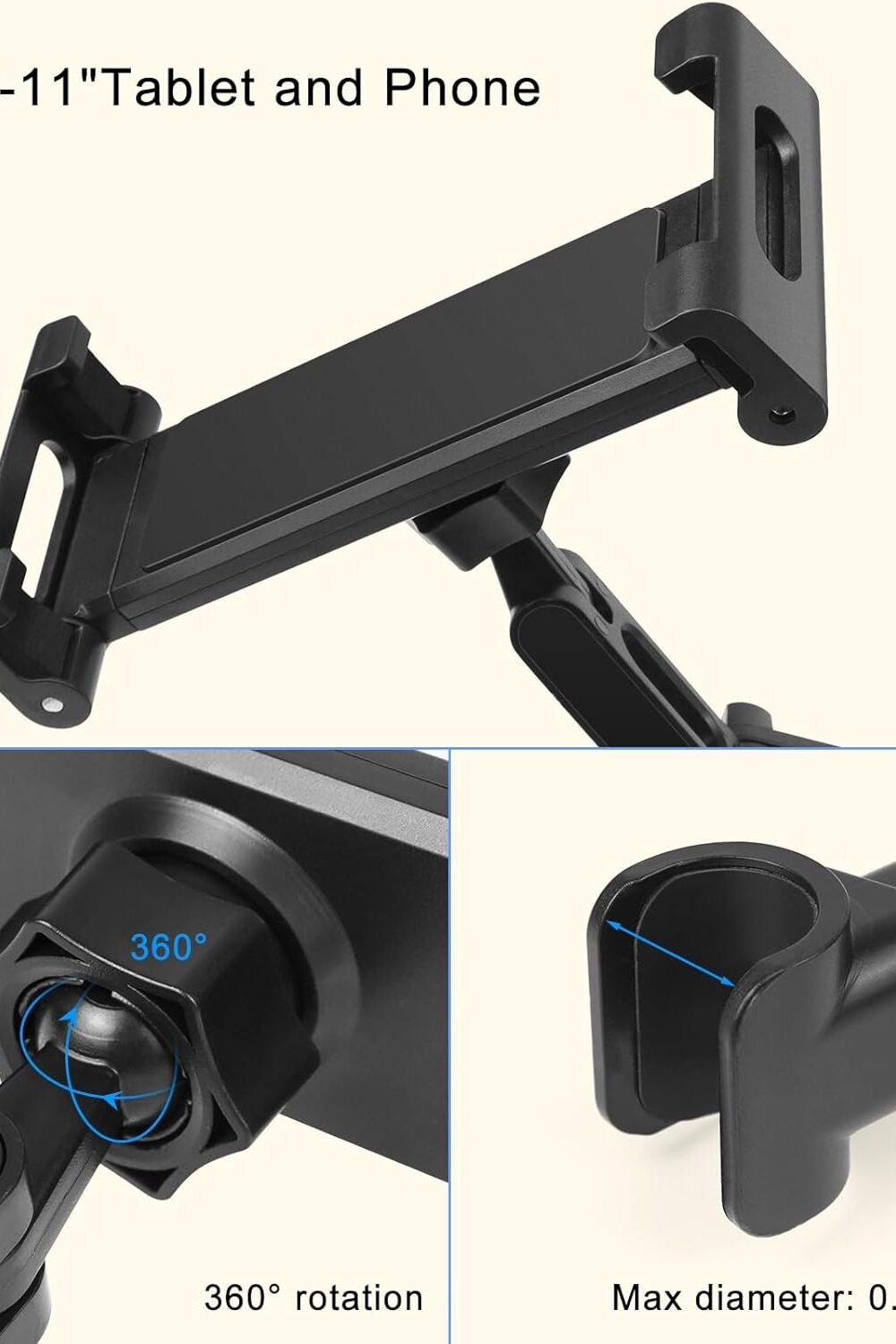 Djustable Car Headrest Tablet Holder Ipad More - Image 8