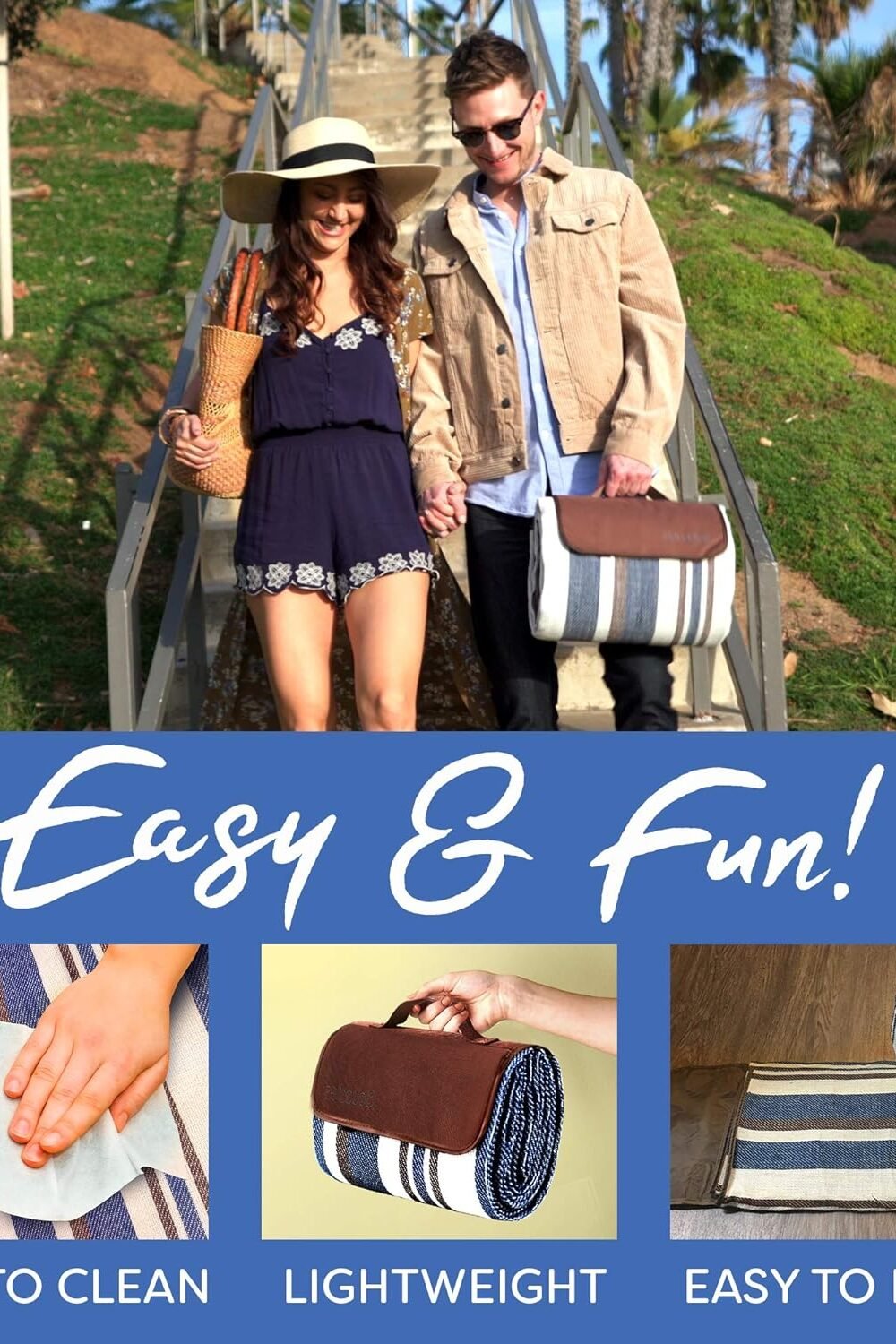 Extra Large Waterproof Picnic Blanket - Soft Foldable - Image 5