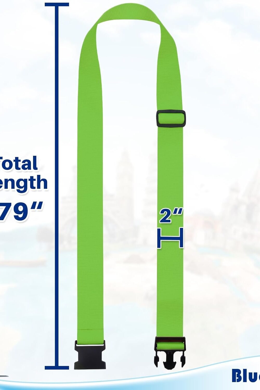 Premium Neon Green Luggage Straps - Djustable - Image 8