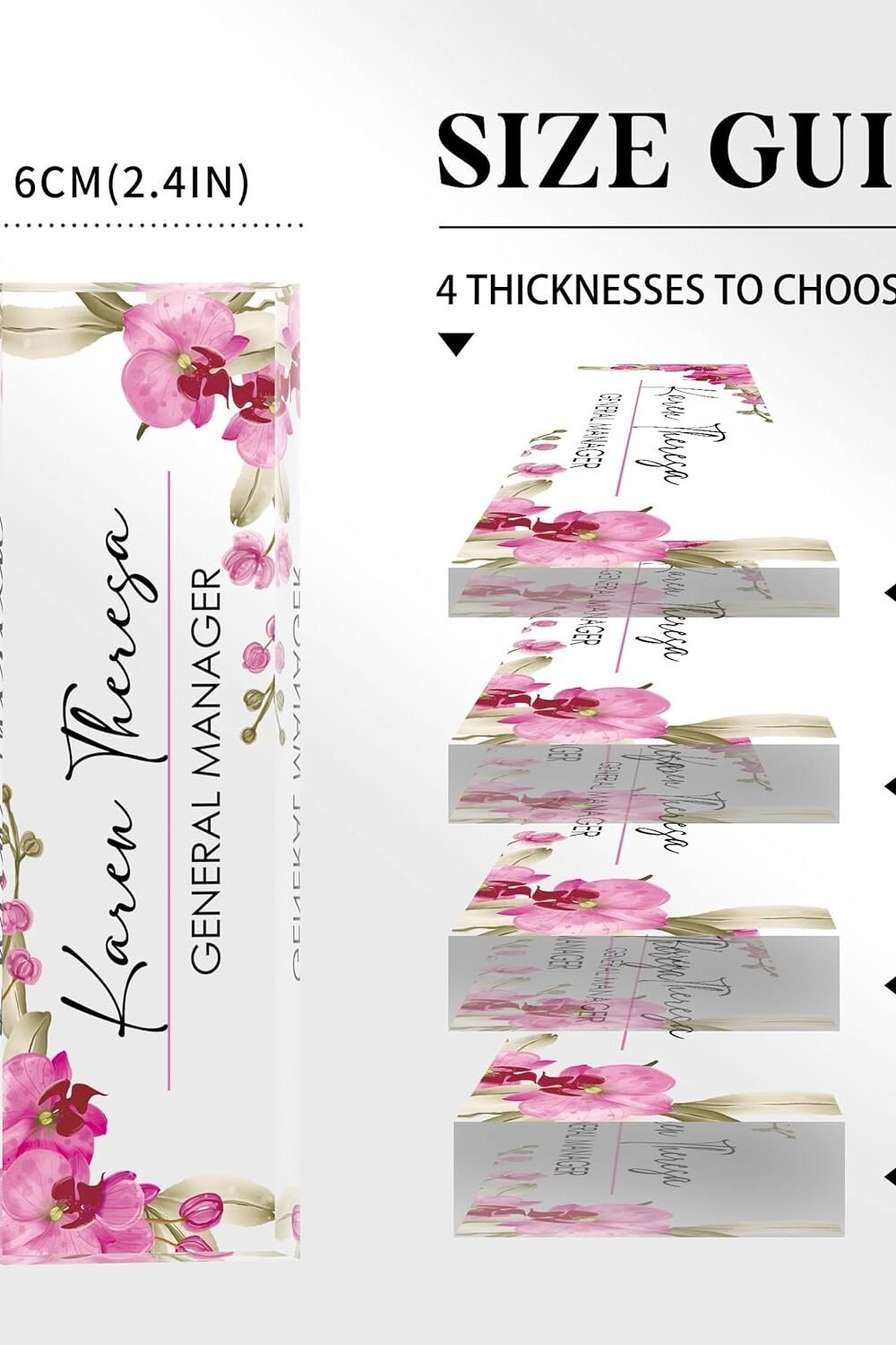 Personalized Crylic Desk Name Plate - Butterfly Orchid - Image 4