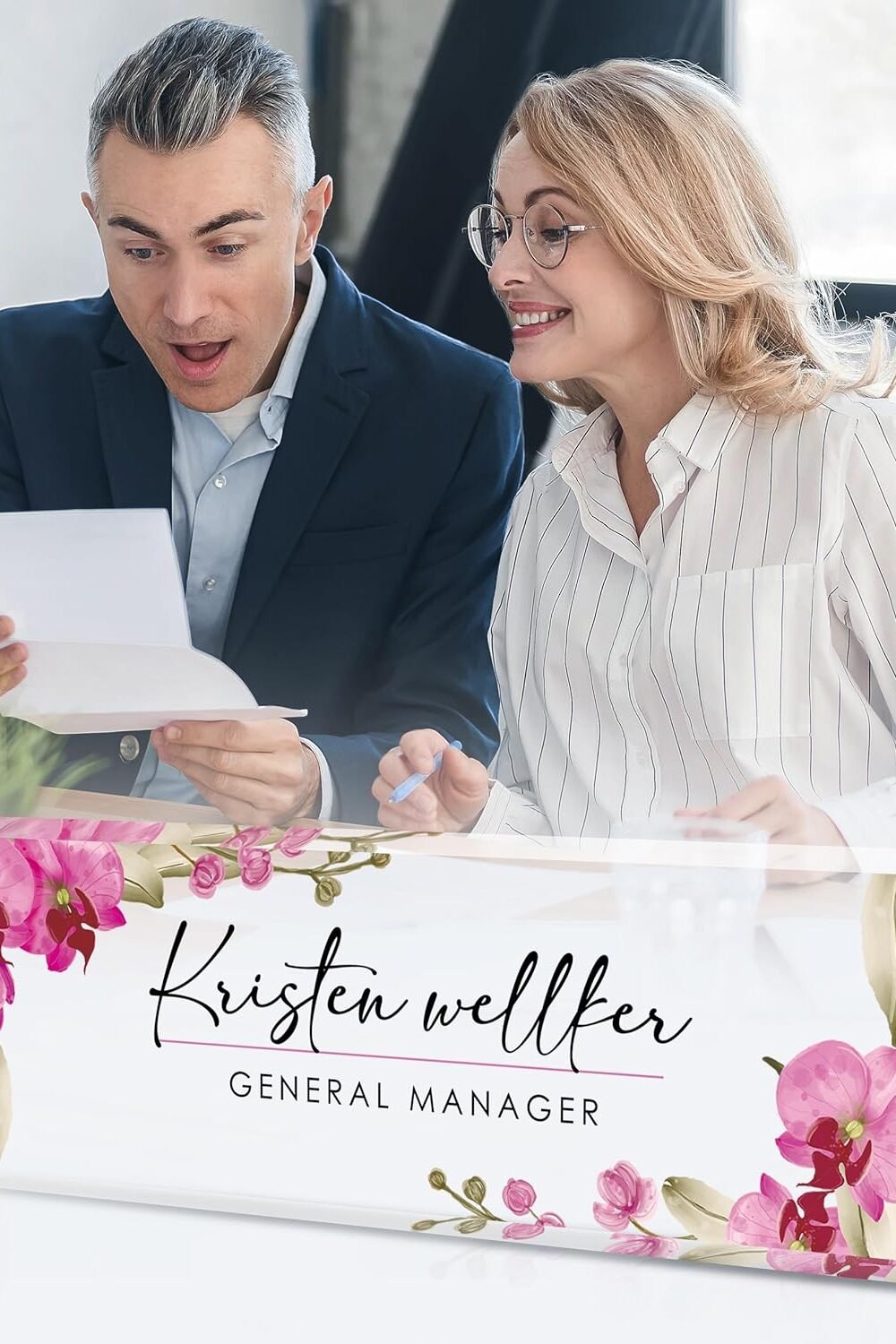 Personalized Crylic Desk Name Plate - Butterfly Orchid - Image 5