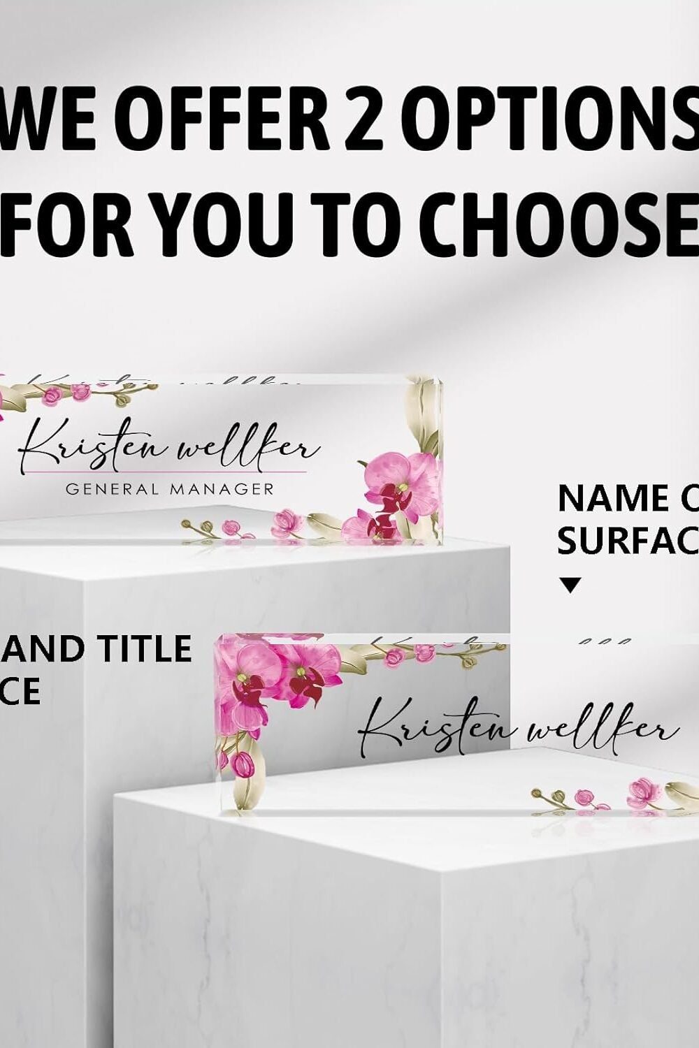 Personalized Crylic Desk Name Plate - Butterfly Orchid - Image 6