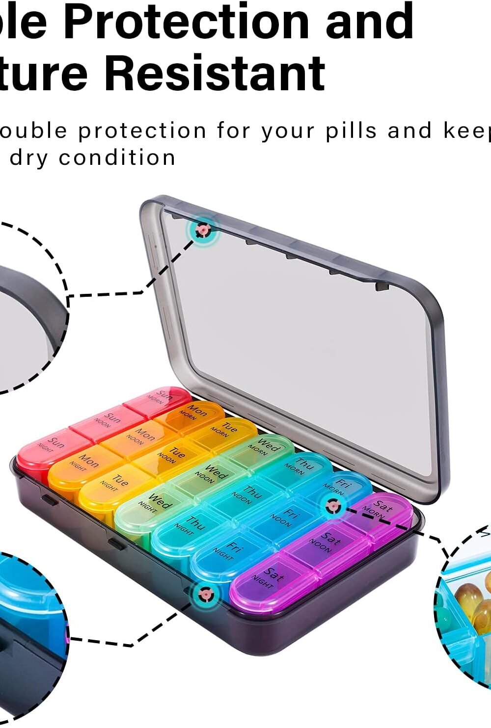 Weekly Pill Organizer Medications Vitams - Image 6