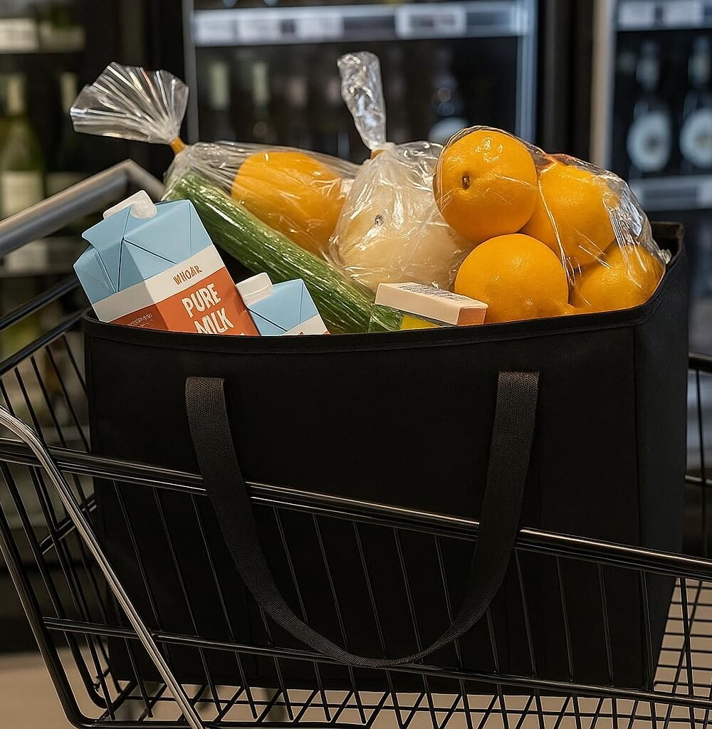 Xl Insulated Reusable Grocery Bags - Black - Image 4