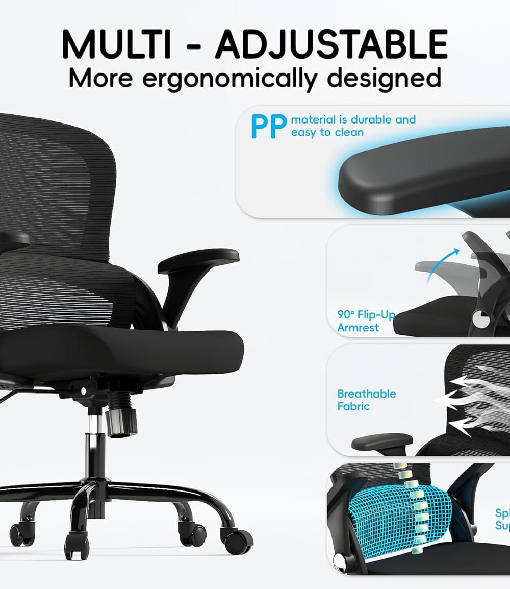 Ergonomic Office Chair With Back Support - Big Tall Design - Image 4