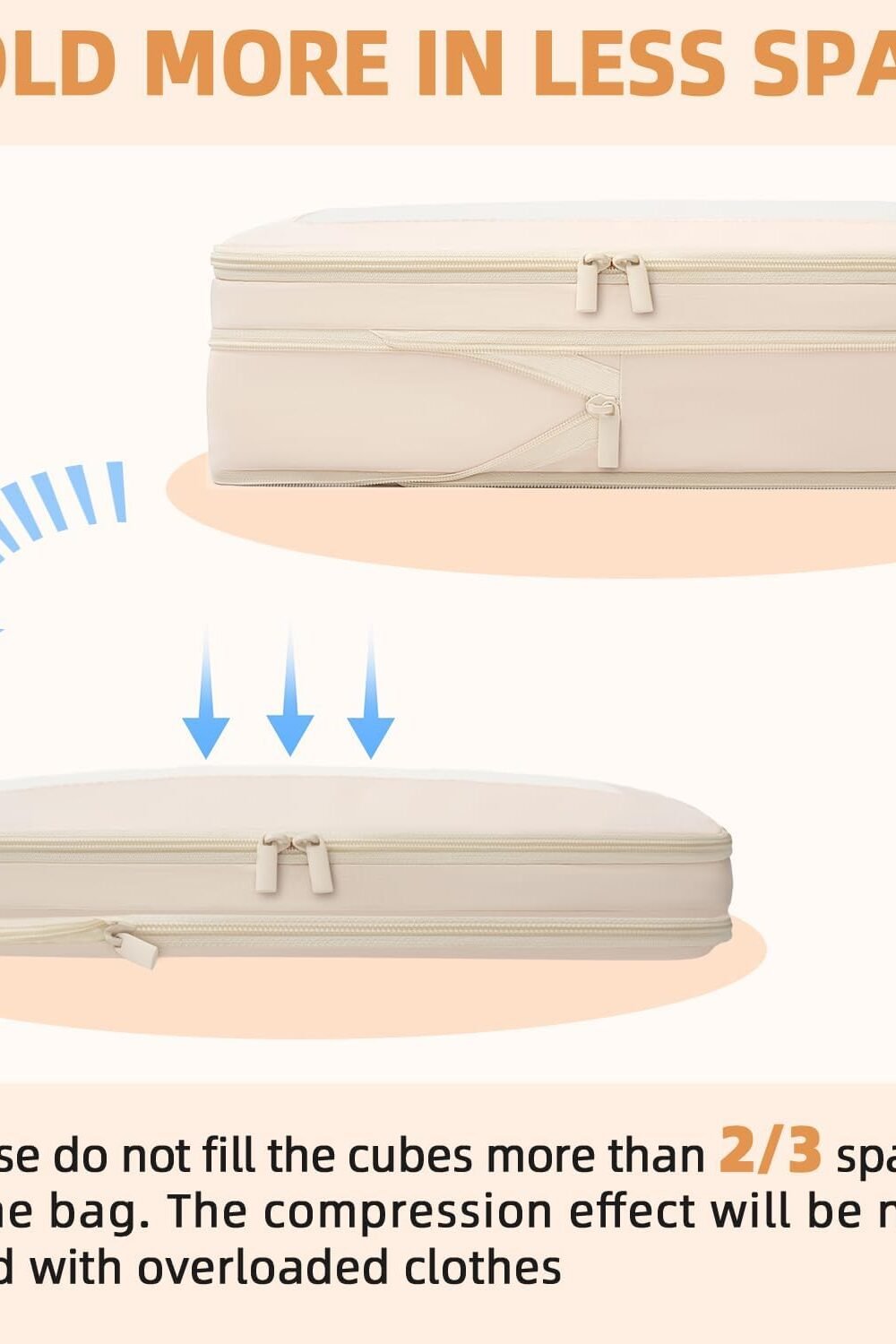 Expandable Packg Cubes Set - Beige Organizers - Image 5