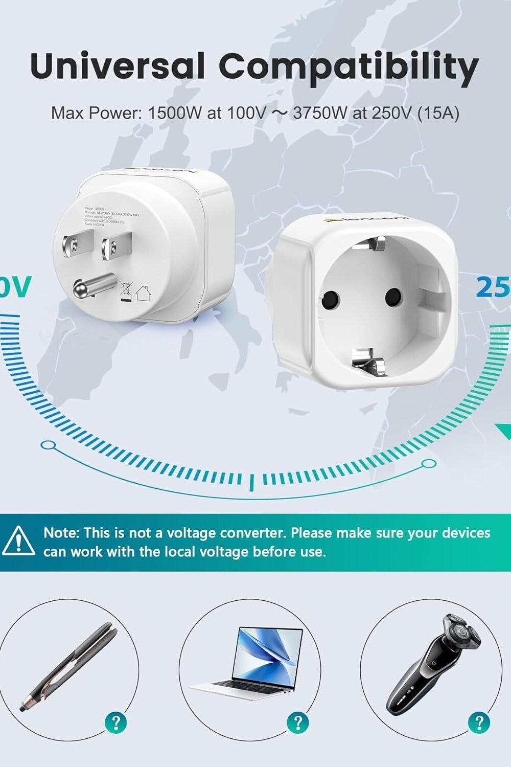 Lencent Eu Us Avel Plug Dapter - Image 3