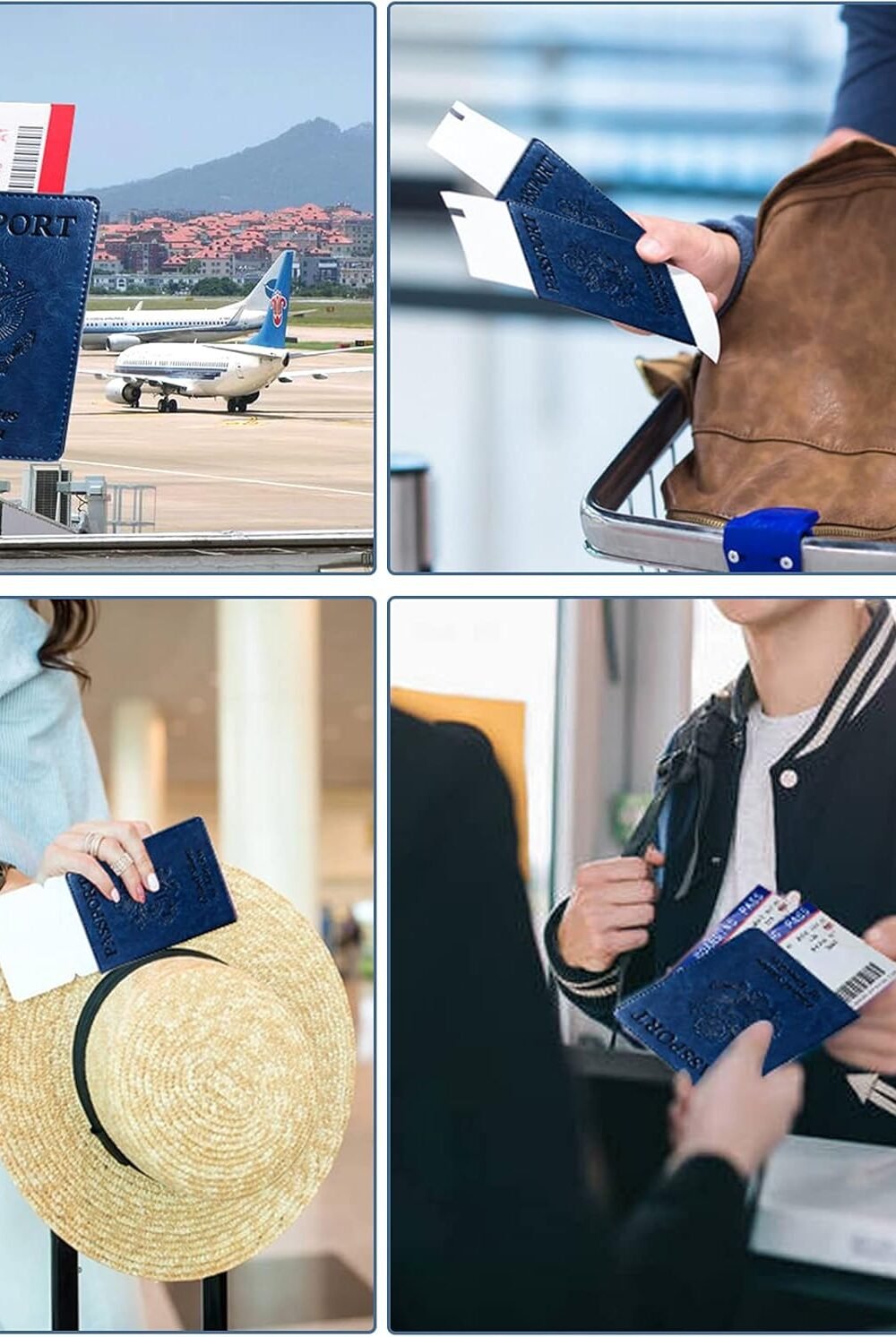Navy Blue Rfid Passport Holder Wallet Case - Image 6