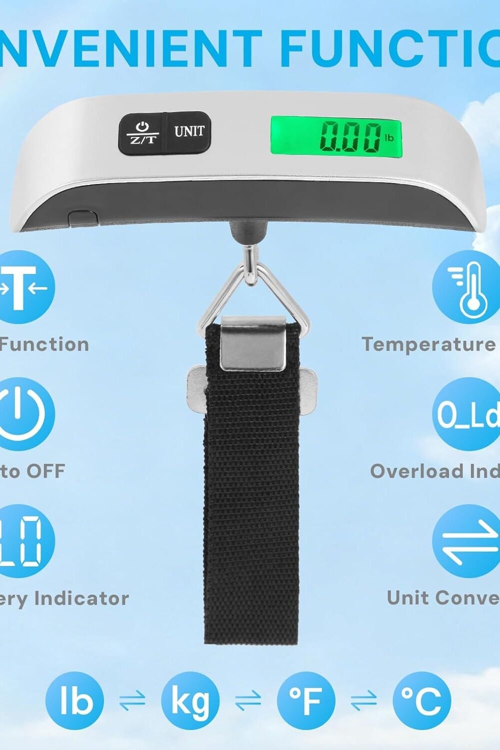 Portable Digital Luggage Scale With Lcd Display - Image 3