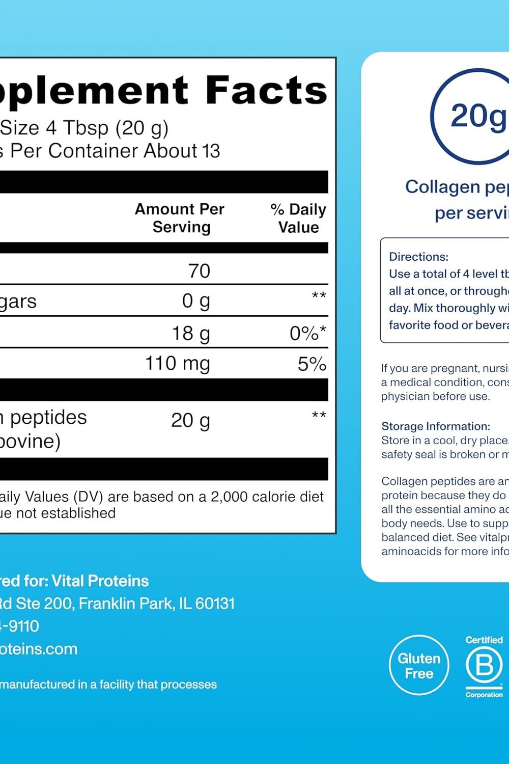 Vital Protes Collagen Peptides Powder - Unflavored 6 Vital Protes Collagen Peptides Powder - Unflavored - Image 6