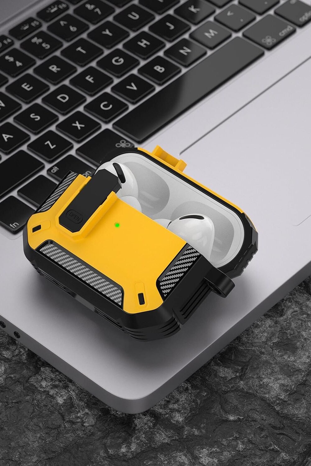 Maxjoy Irpods Pro Case With Lock - Shockproof Yellow Cover - Image 8