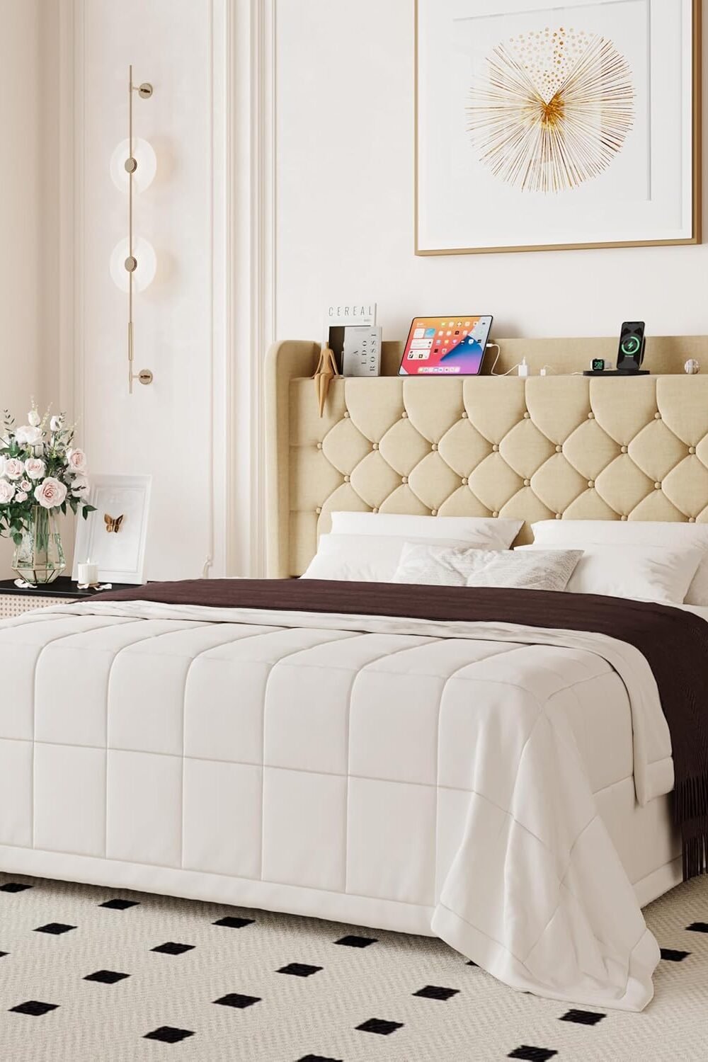 Queen Size Bed Frame With Usb Chargg Station - Image 3