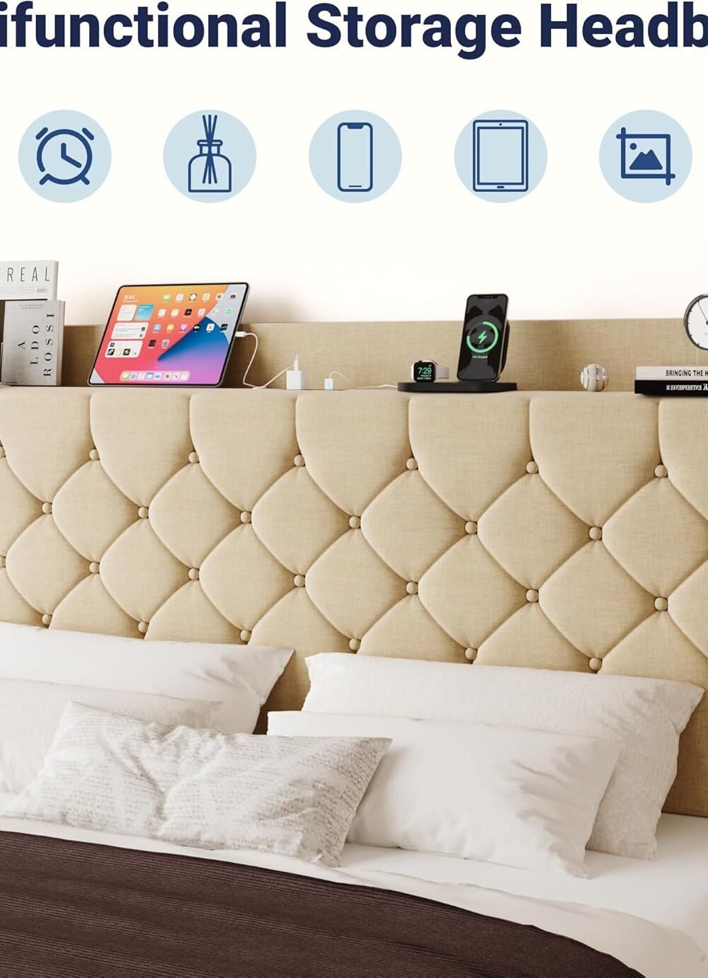 Queen Size Bed Frame With Usb Chargg Station - Image 4