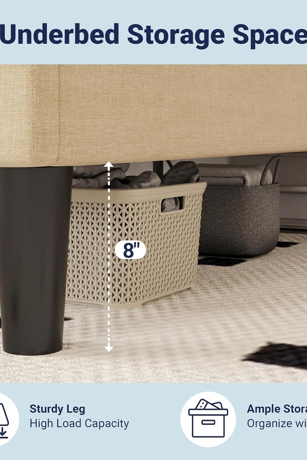 Queen Size Bed Frame With Usb Chargg Station - Image 7