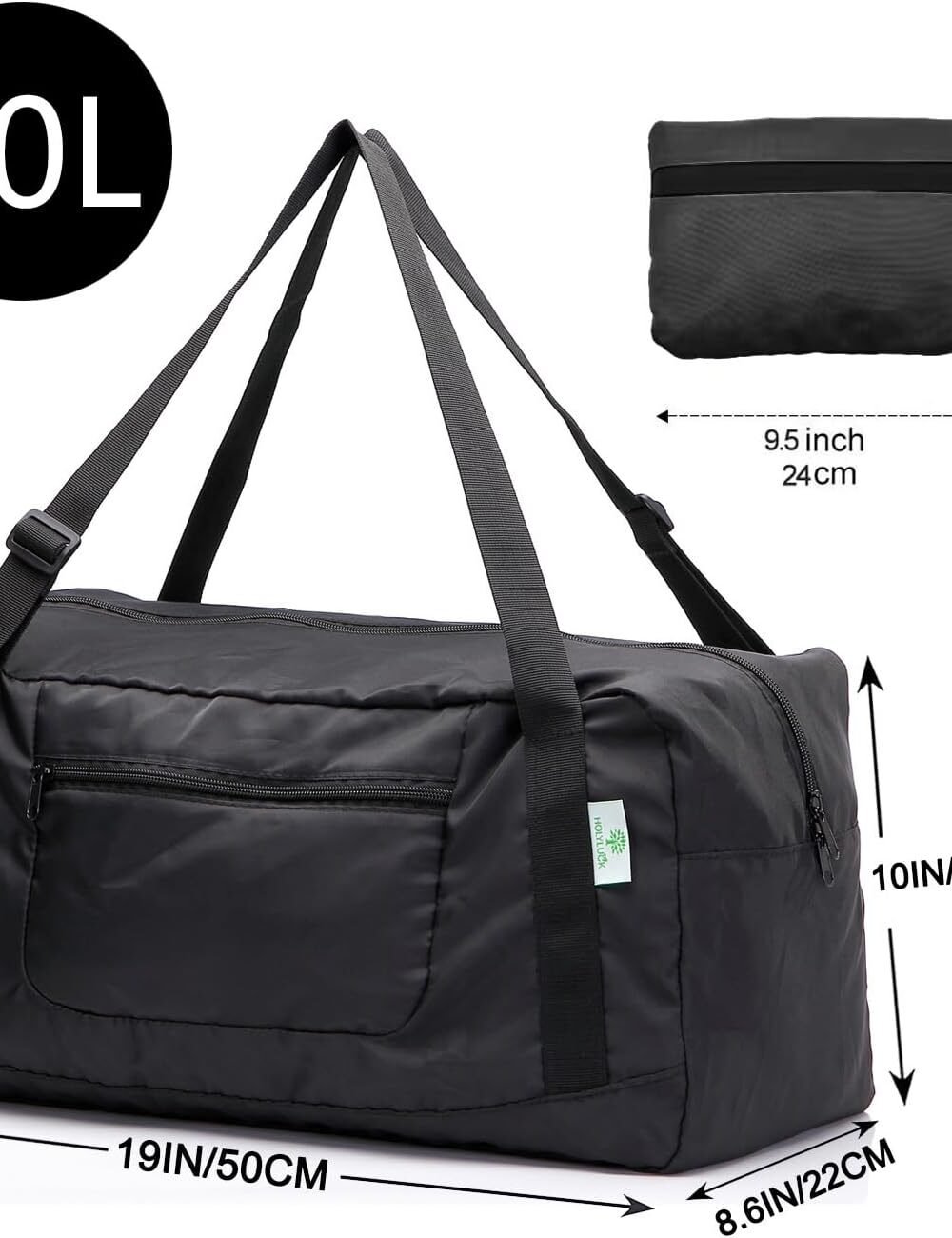 Holyluck Foldable Avel Duffel Bag - Black - Image 3