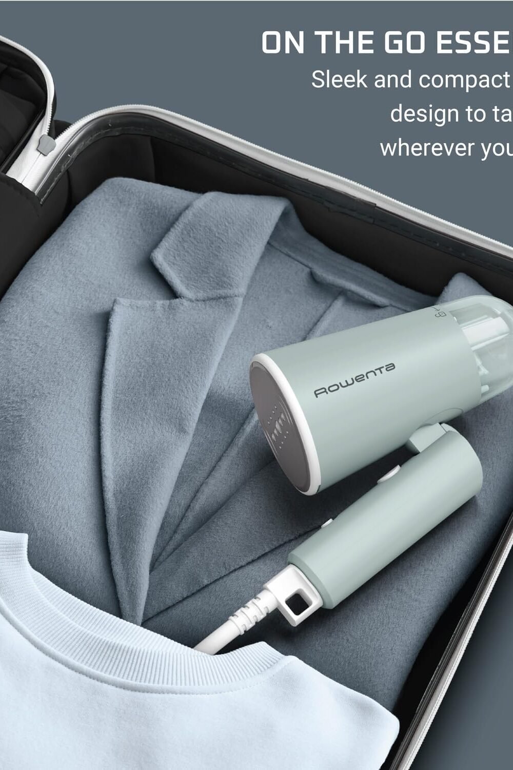 Rowenta Portable Handheld Clothes Steamer - Green - Image 9