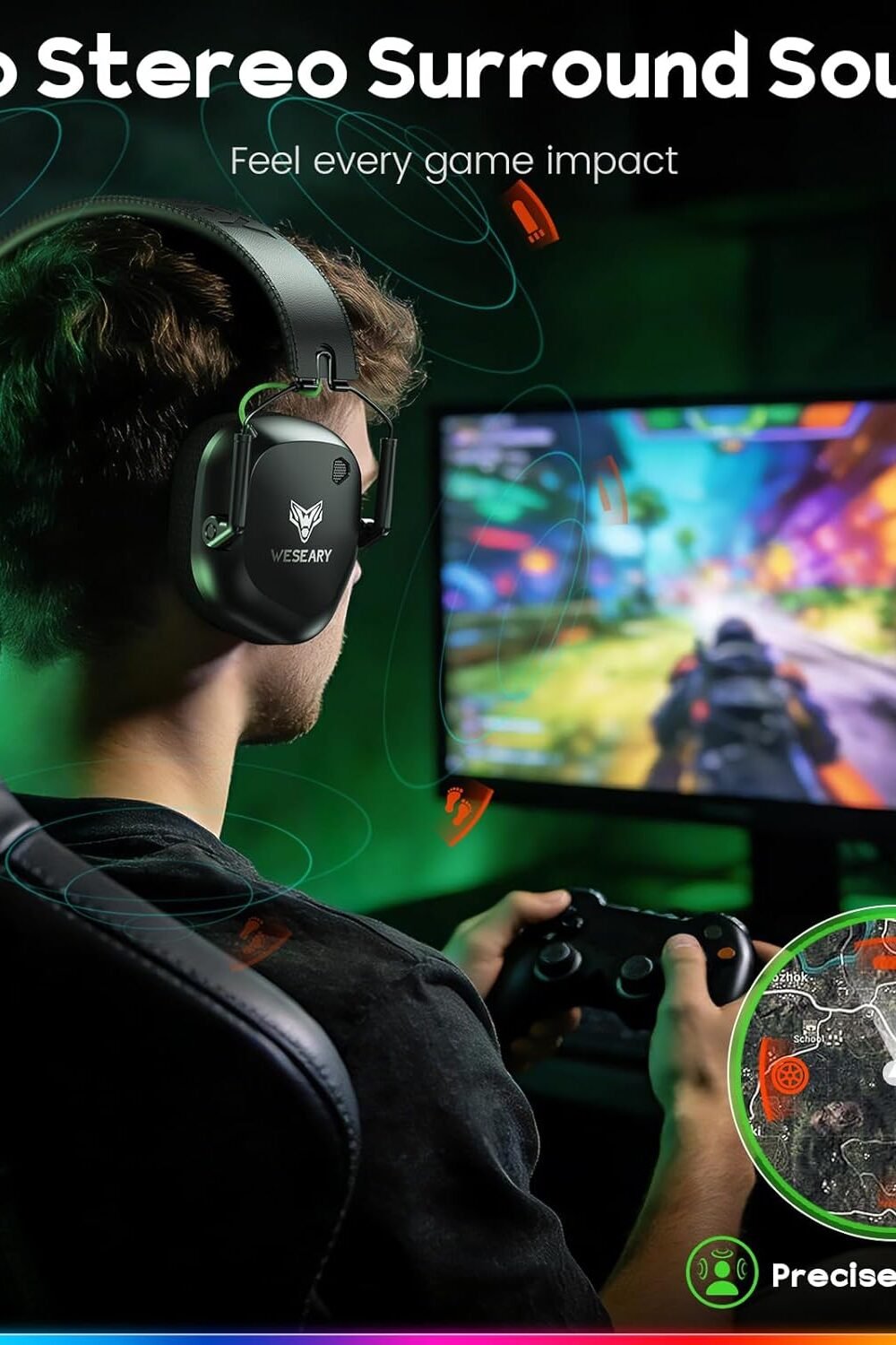 Wireless Gamg Headset With Microphone - Dual-Mode Blueoth - Image 3