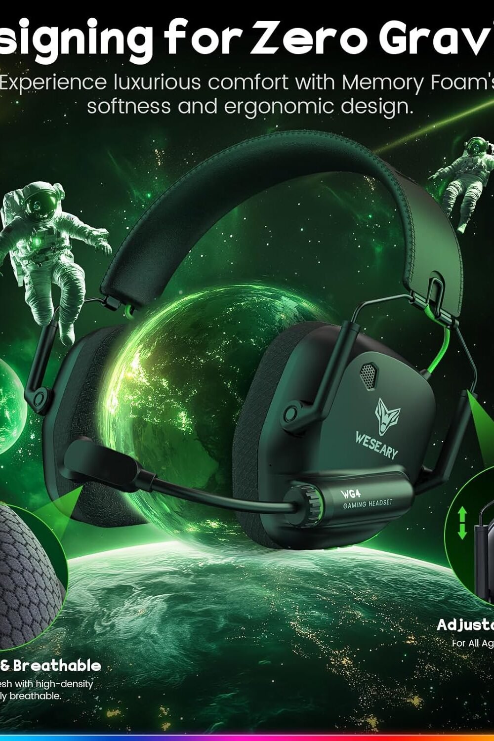 Wireless Gamg Headset With Microphone - Dual-Mode Blueoth - Image 9