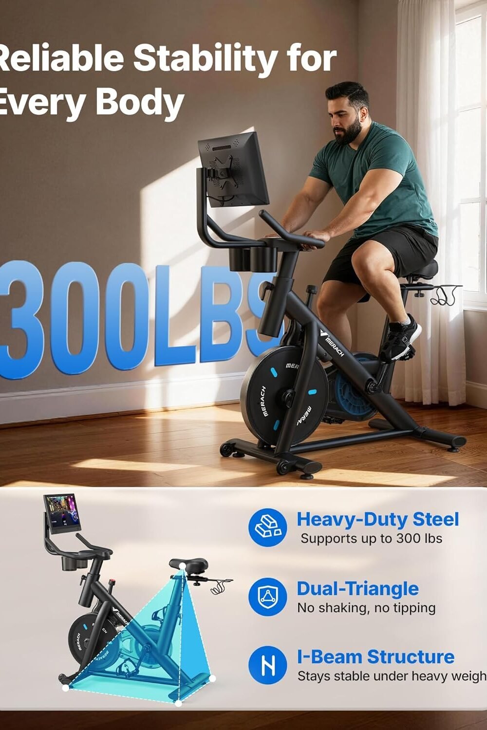 Low Noise Indoor Exercise Bike With Tablet Mount - Image 5