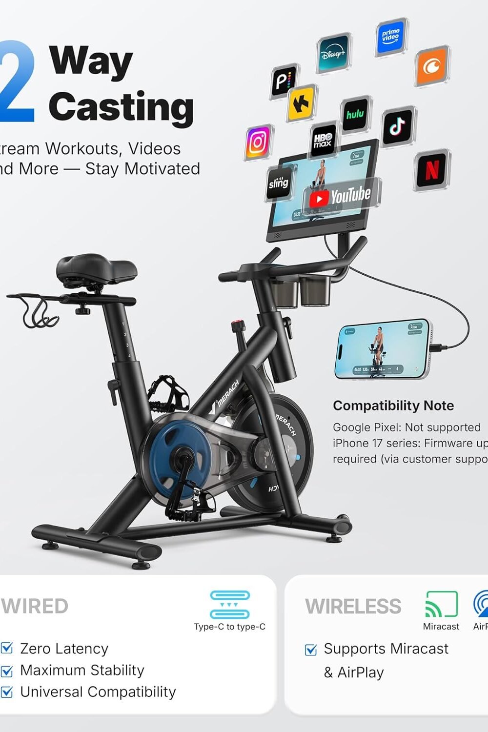 Low Noise Indoor Exercise Bike With Tablet Mount - Image 8