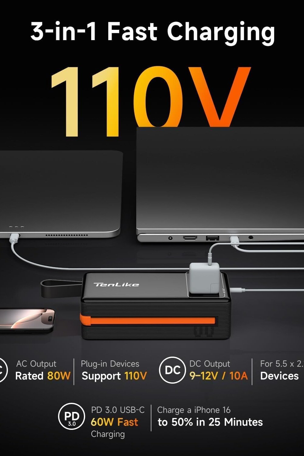 Compact Portable Power Station With Ac Outlet For Camping - Image 3