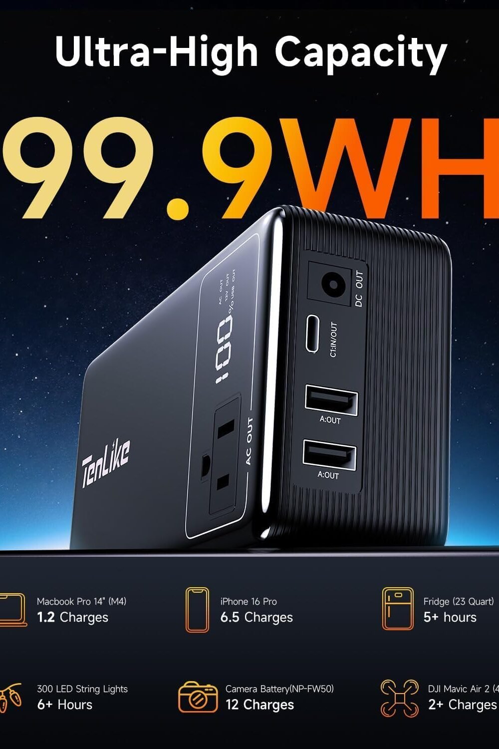 Compact Portable Power Station With Ac Outlet For Camping - Image 4