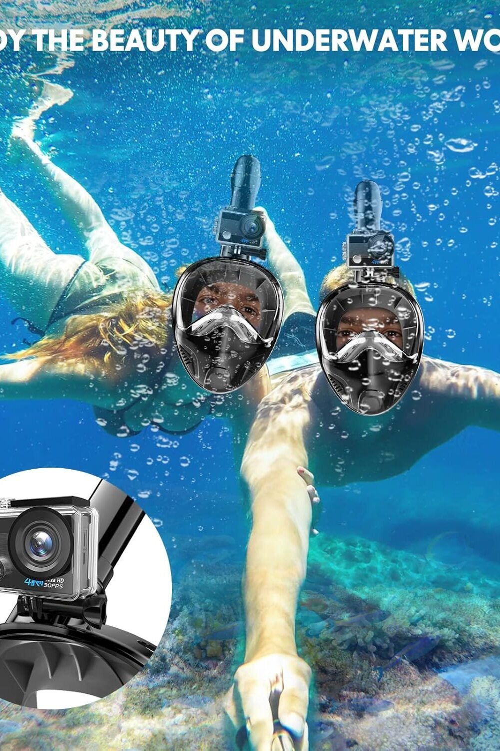 Full Face Snorkel Mask For Adults - 180° View &Amp; Camera Mount - Image 8