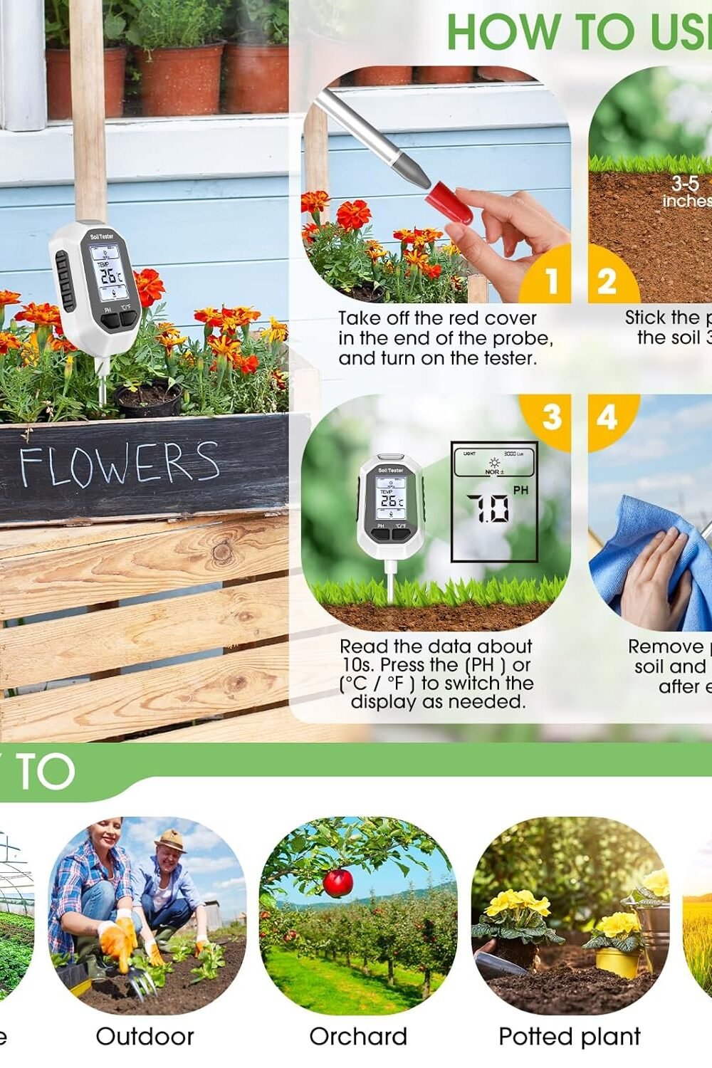 &Quot;4-In-1 Soil Moisture Meter &Amp; Ph Tester With Lcd Display&Quot; Amazon Coupons 50% To 80% - Image 5