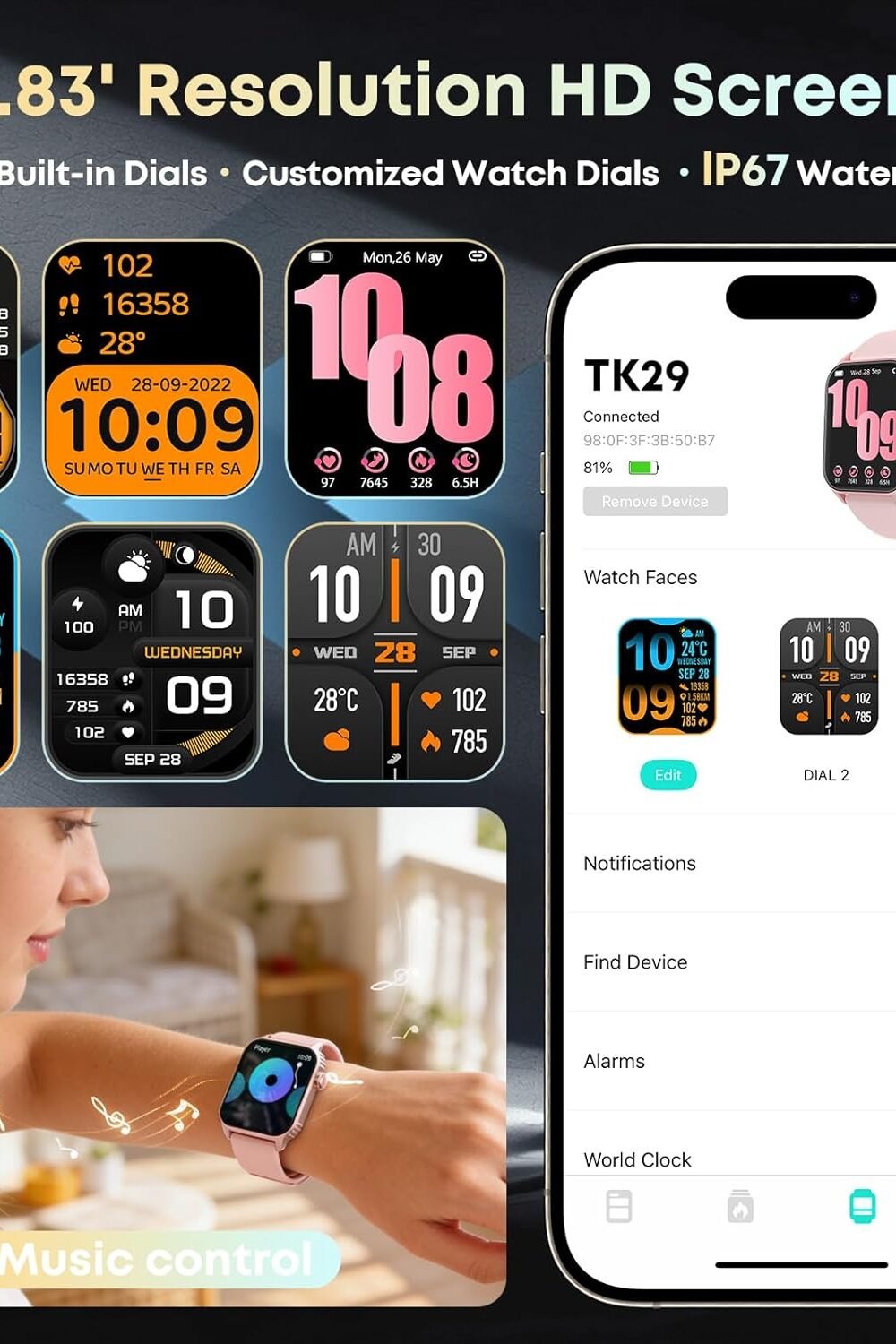 Smartwatch For Women &Amp; Men, 120 Sports Modes, 1.83&Quot; Hd Display - Image 5