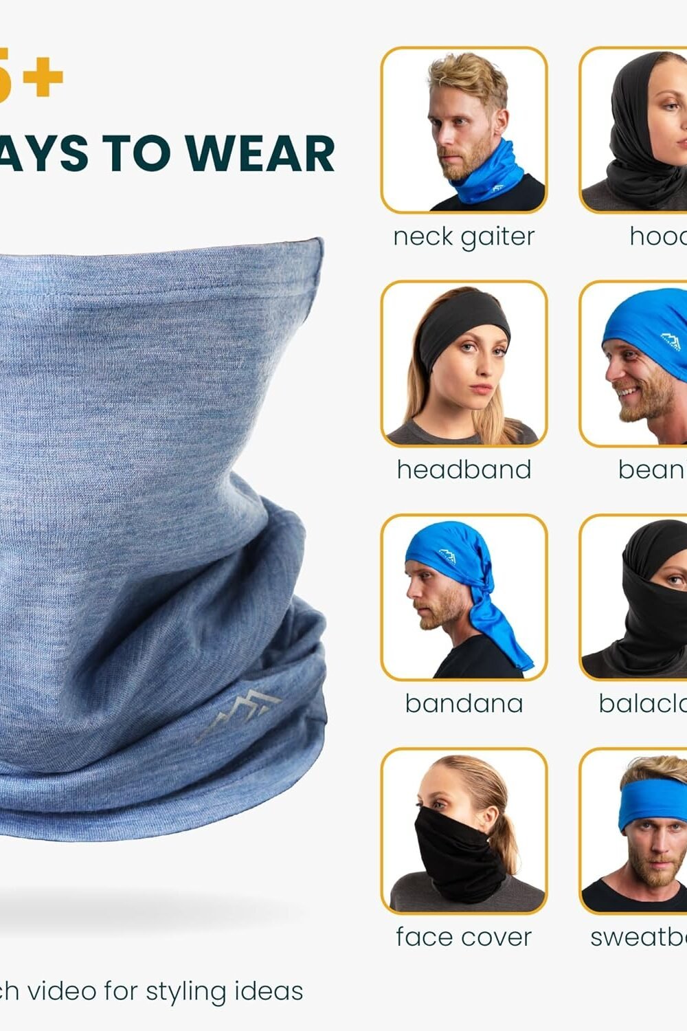 Merino Wool Ski Neck Gaiter - Unisex Face Mask &Amp; Warmer - Image 5