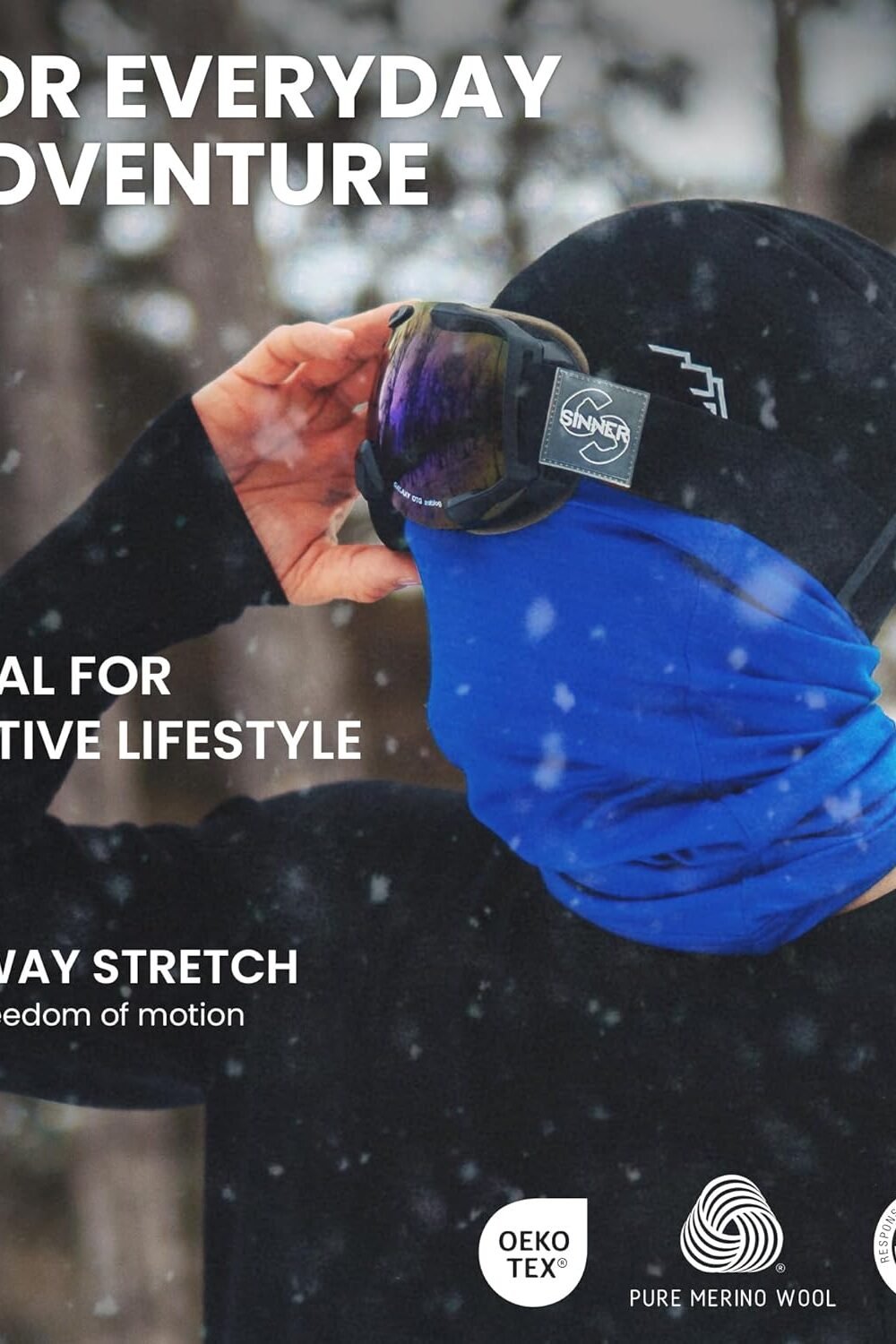 Merino Wool Ski Neck Gaiter - Unisex Face Mask &Amp; Warmer - Image 7