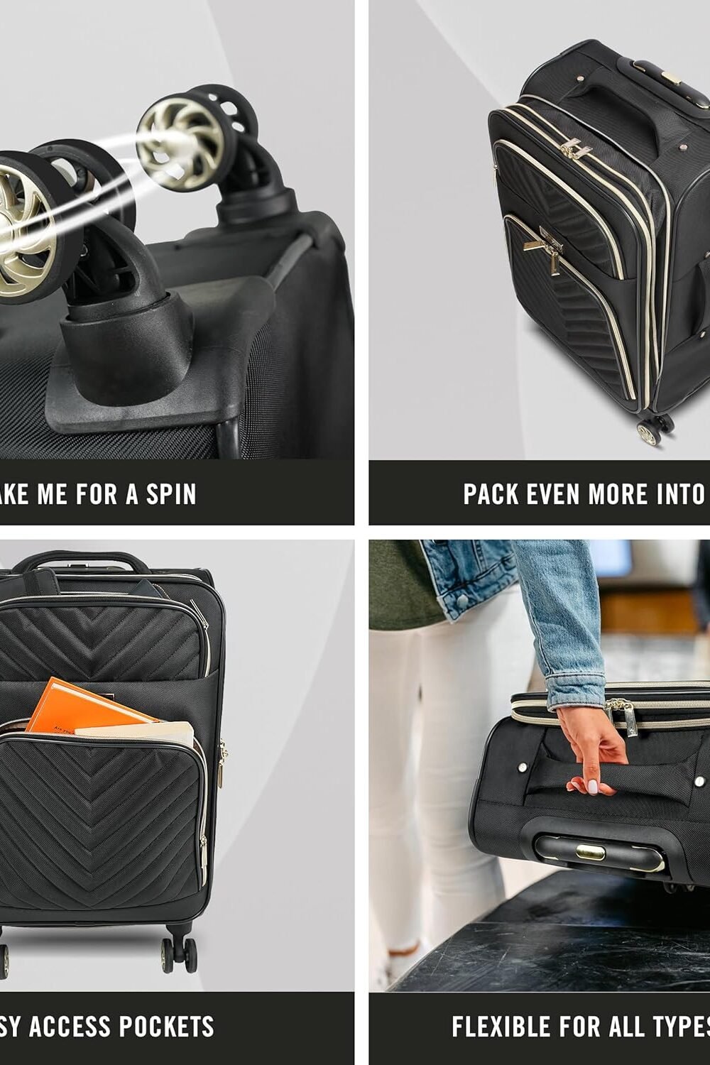 &Quot;Kenneth Cole Reaction Chelsea Quilted 3-Piece Luggage Set&Quot; Amazon Coupons 50% To 80% - Image 6