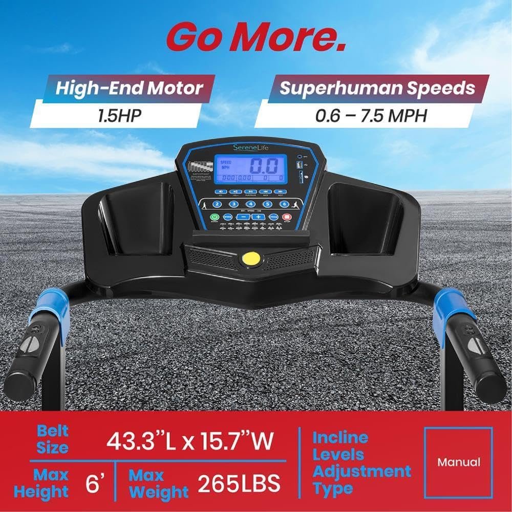 "SereneLife Foldable Treadmill with Remote & Smart Speed Control" Amazon Coupons 50% to 80% 3 &Quot;Serenelife Foldable Treadmill With Remote &Amp; Smart Speed Control&Quot; Amazon Coupons 50% To 80% - Image 3