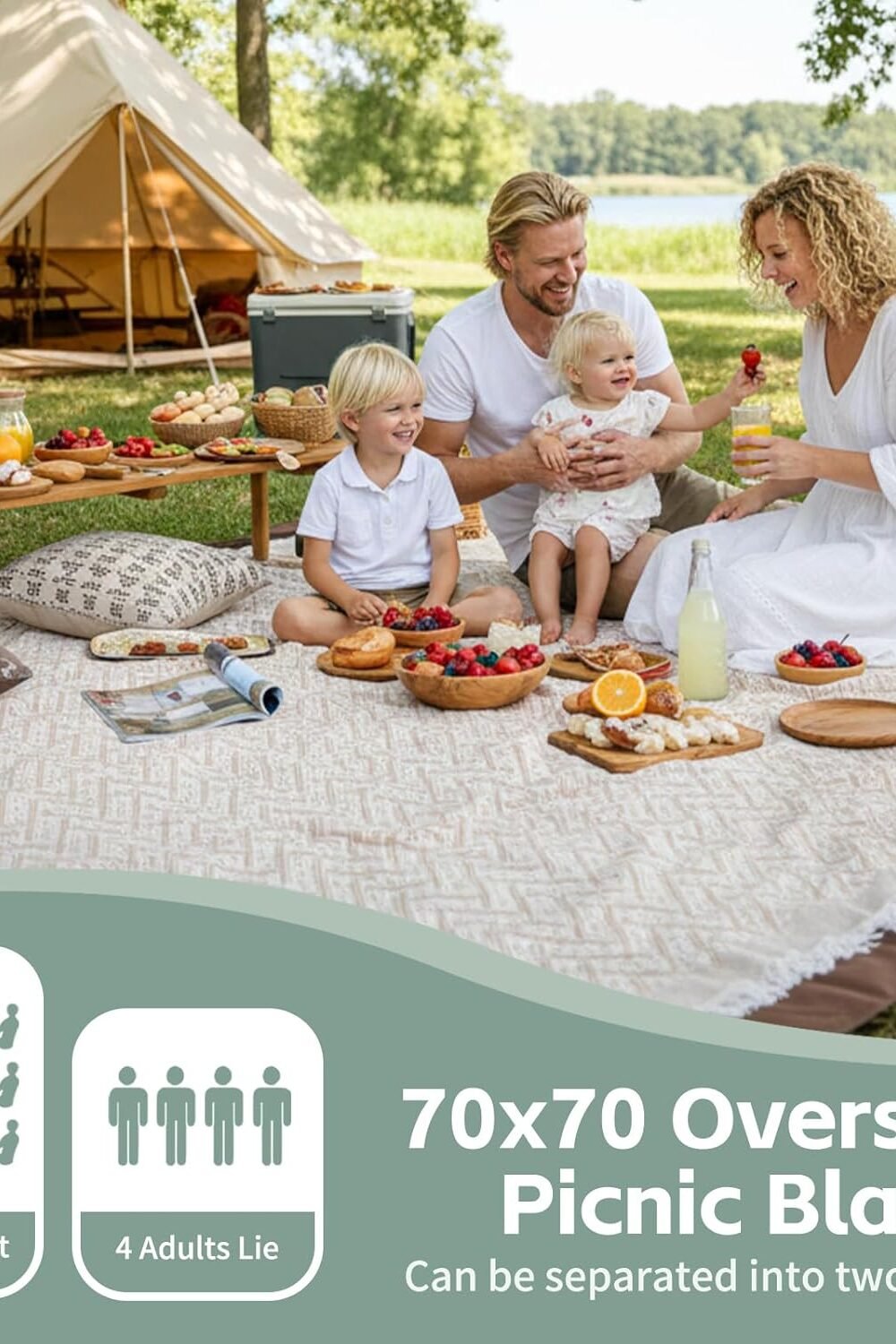 Extra Large Lightweight Campg Blanket Yoga Mat - Image 2