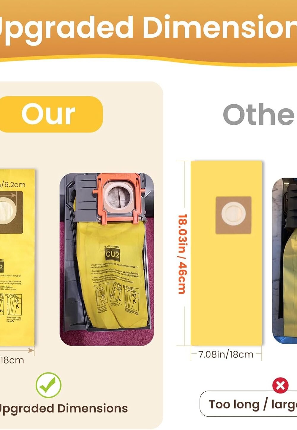 Pack H Vacuum Bags Hoover Commercial Cu Cleaners - Image 2