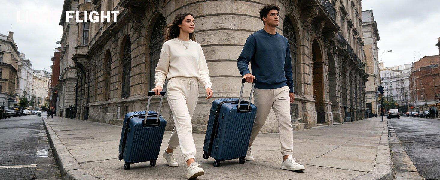 Durable Royal Blue Carry On Luggage with Wheels 424