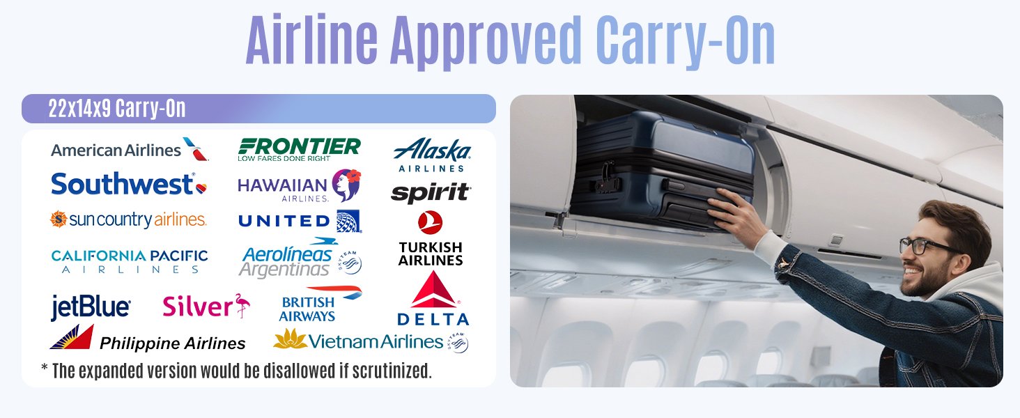 Durable Royal Blue Carry On Luggage with Wheels 409