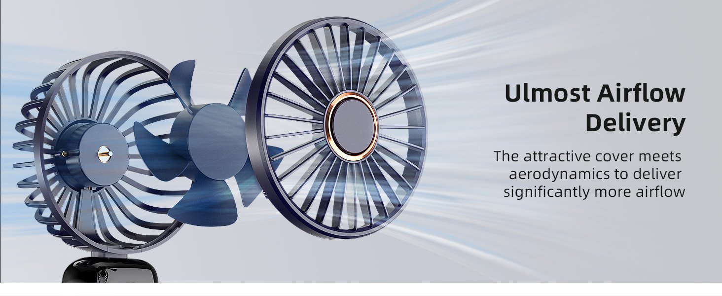 Koonie Portable Handheld Fan - Rechargeable djustable 540