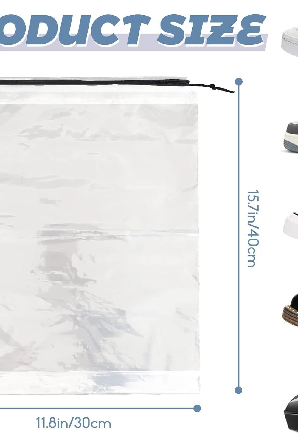 Clear Shoe Bags Avel - Large Drawstrg Organizers - Image 2