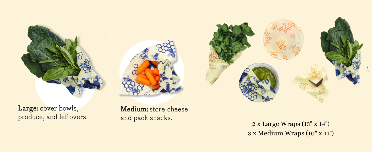 Bee's Wrap Reusable Beeswax Food Wraps - Sizes 589