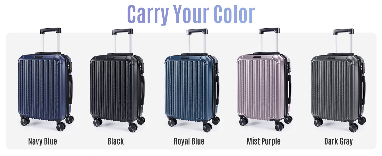 Durable Royal Blue Carry On Luggage with Wheels 429