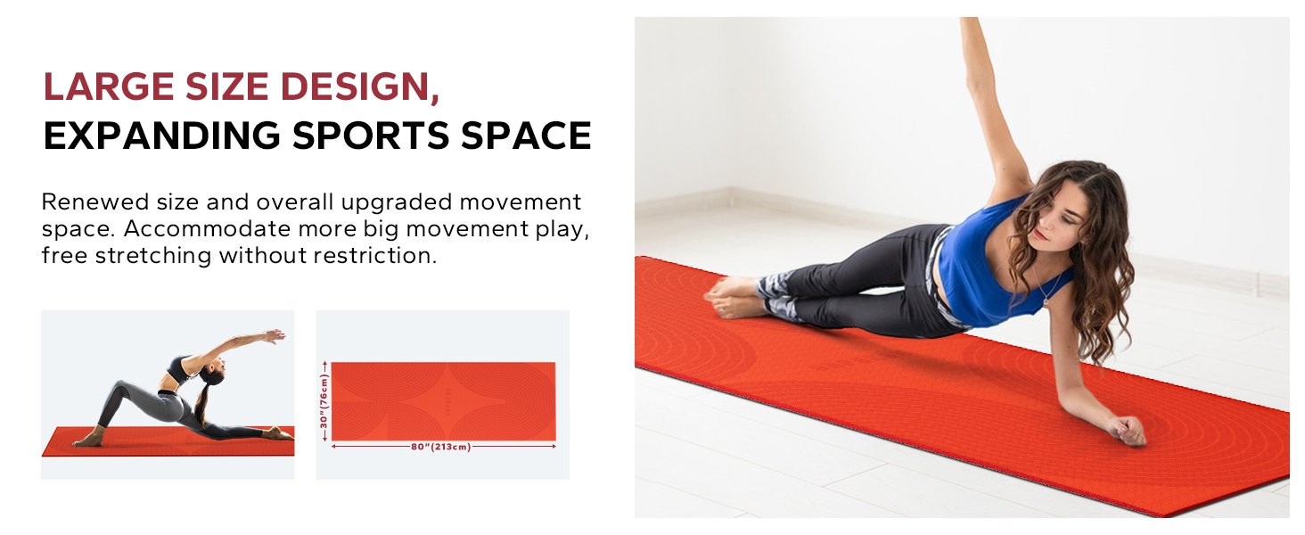 HPBER Extra Large Non-Slip Yoga Mat - Orange 669