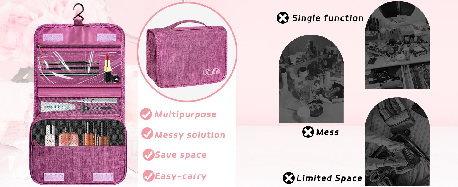 Waterproof avel iletry Bag with Hook - Grey 641