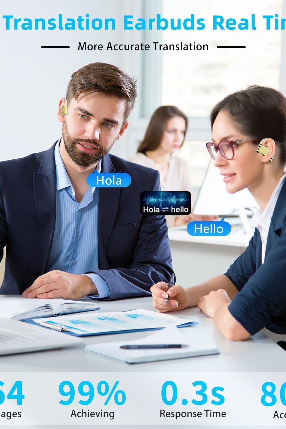 Real-Time Anslation Earbuds - Blueoth, Ios Ndroid Compatible - Image 2