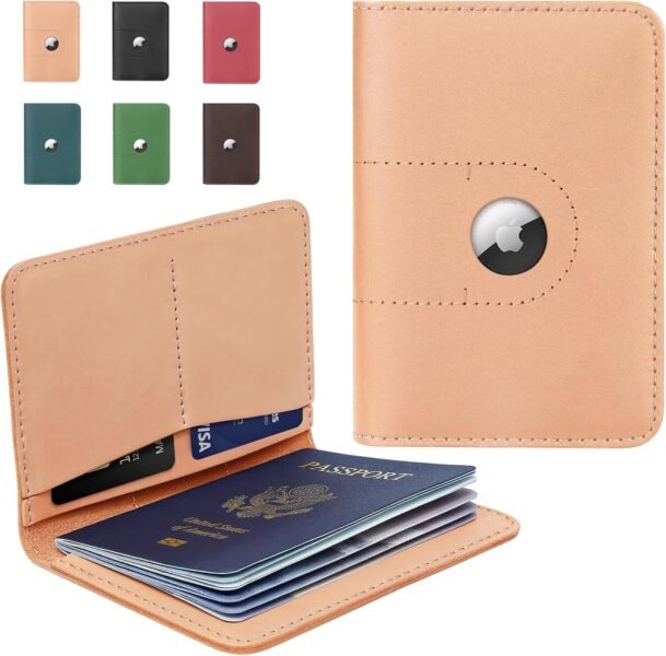 Genue Leather Passport Holder With Irtag Slot - Unisex Avel - Image 2