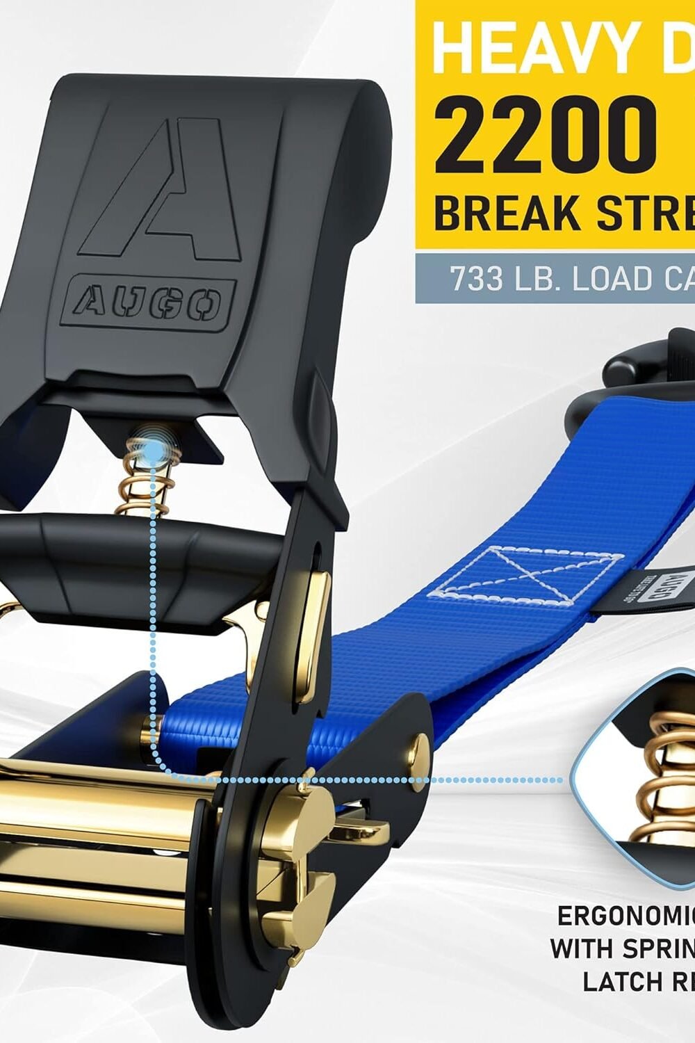 Heavy Duty Ratchet Straps With Safety Hooks - Pack - Image 2